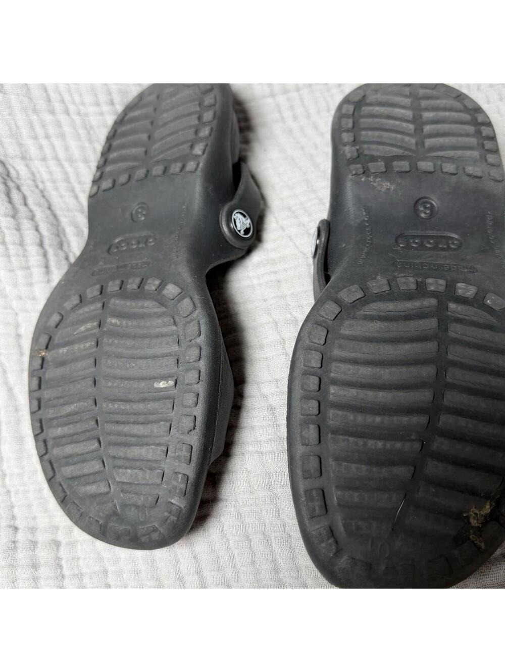 Crocs Patricia Womens Black Wedge Sandal Strappy Slip On Slides Sz 8 - Picture 6 of 9